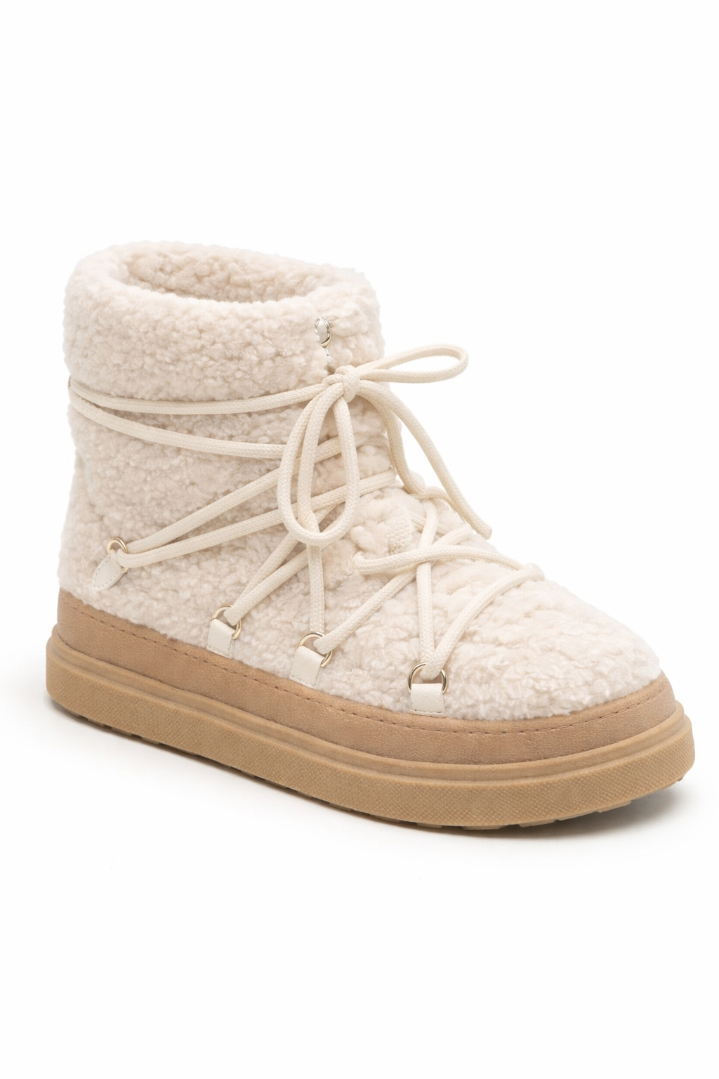 Cream Wool Winter Snow Boot