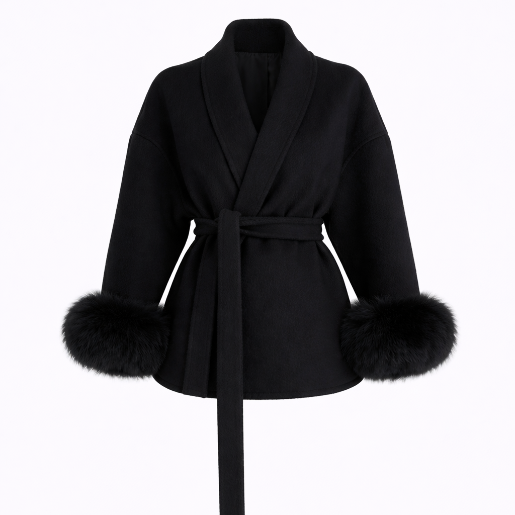 Der Bianca-Mantel mit Pelzbesatz