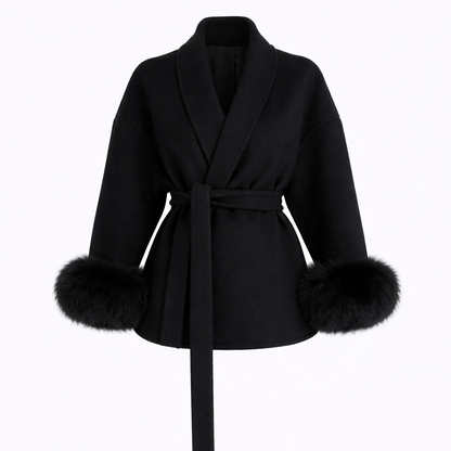 Der Bianca-Mantel mit Pelzbesatz