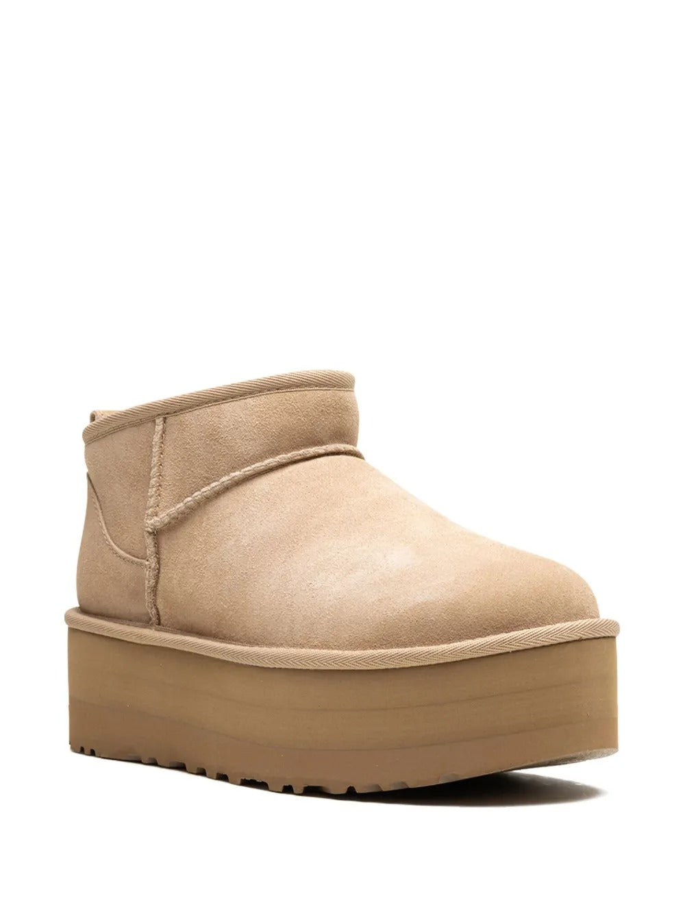 Beige Platform Slip-On Boot